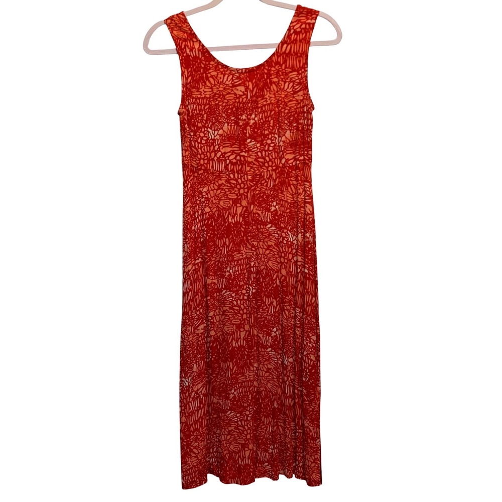VTG 90s Artsy Lagenlook Tank Dress 8M Abstract Vibrant Midi Bohemian Casual - Picture 2 of 8